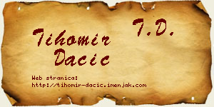 Tihomir Dačić vizit kartica